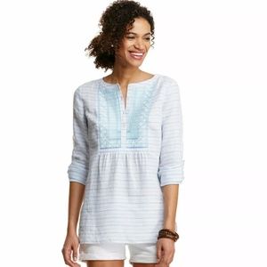 Vineyard Vines Beach Stripe Embroidered Top NWT